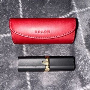 Coach Burgundy Leather Lipstick case holder